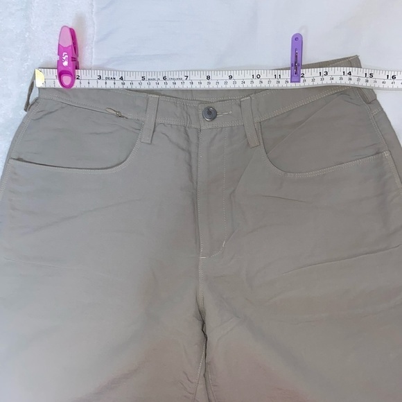 Women The North Face weatherproof sand beige hiking outdoor nylon pants size 10 - Picture 6 of 12